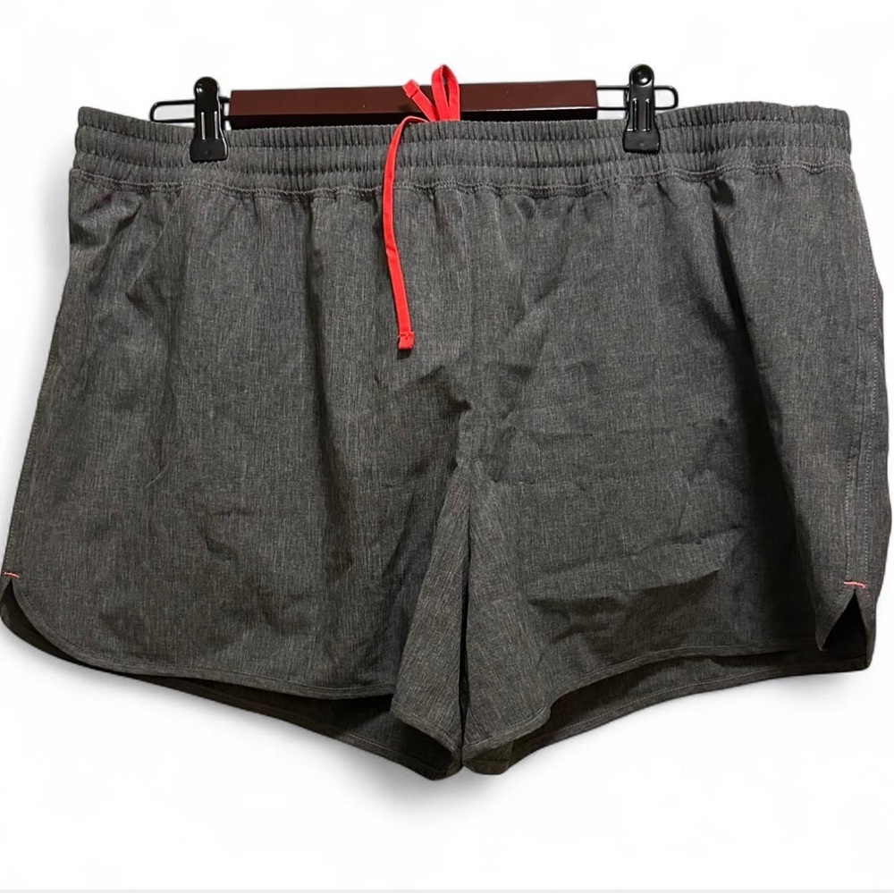Champion Gray Athletic Shorts with Red Drawstring